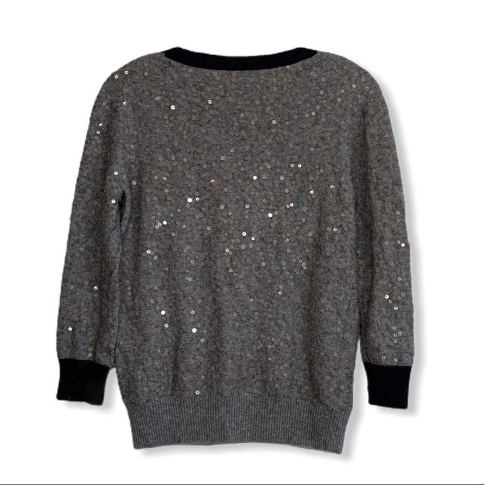 J. Crew Wool Scattered Sequin Sweater Gray - Picture 2 of 6